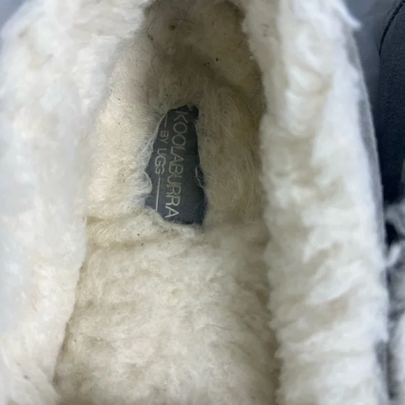 Koolaburra by UGG Grey Cream Plush Slippers Moccasins Size 7 - Picture 3 of 9